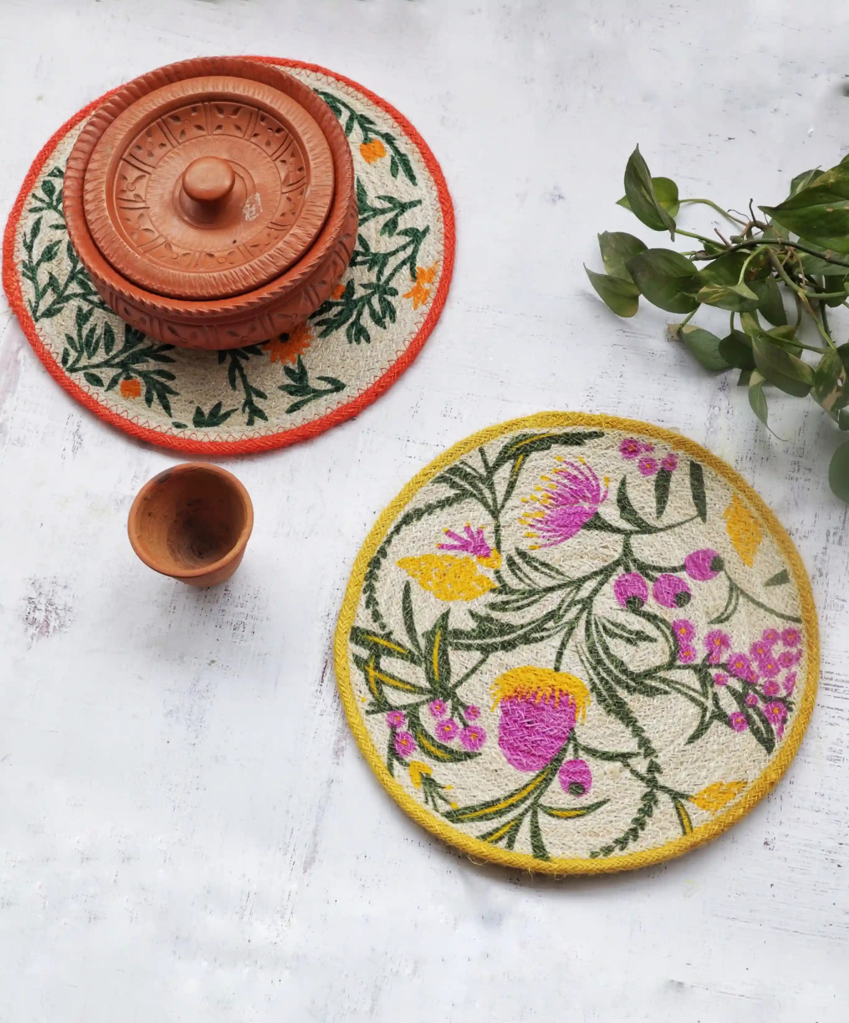 Floral Jute Braided Trivet