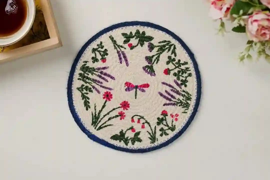 Floral Jute Braided Trivet