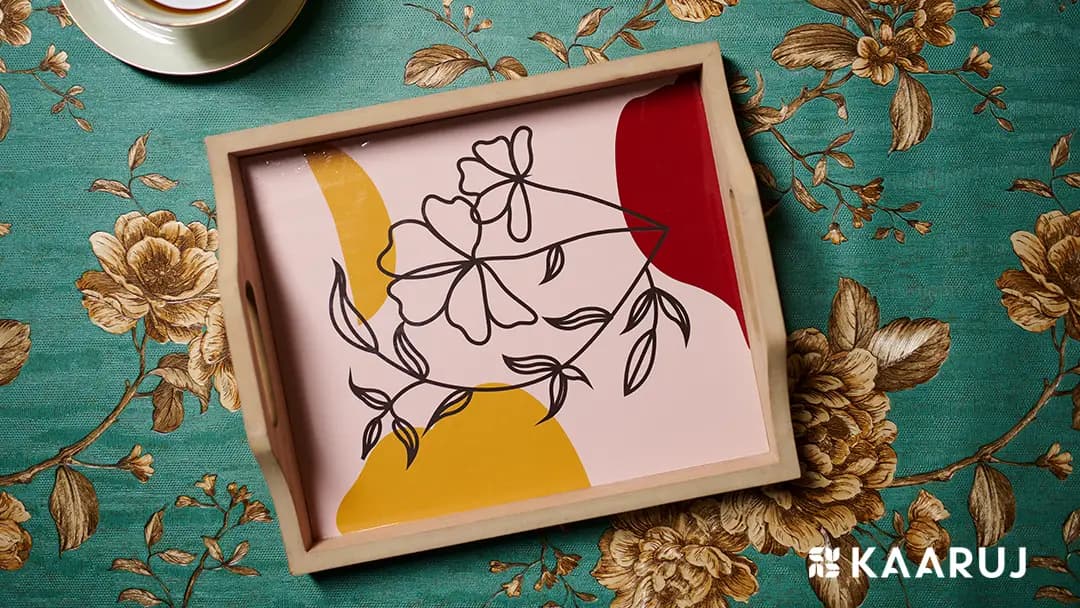 Canvas Art Printed Wooden Tray