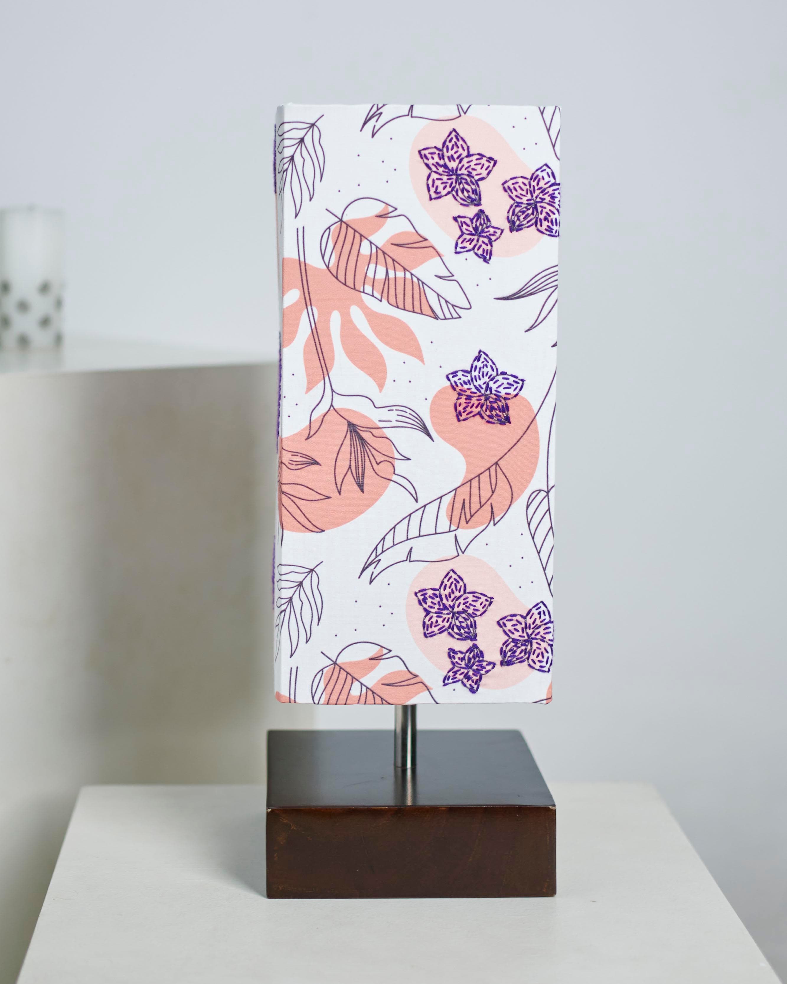 Wooden Floral Hand Stitched Lampshade