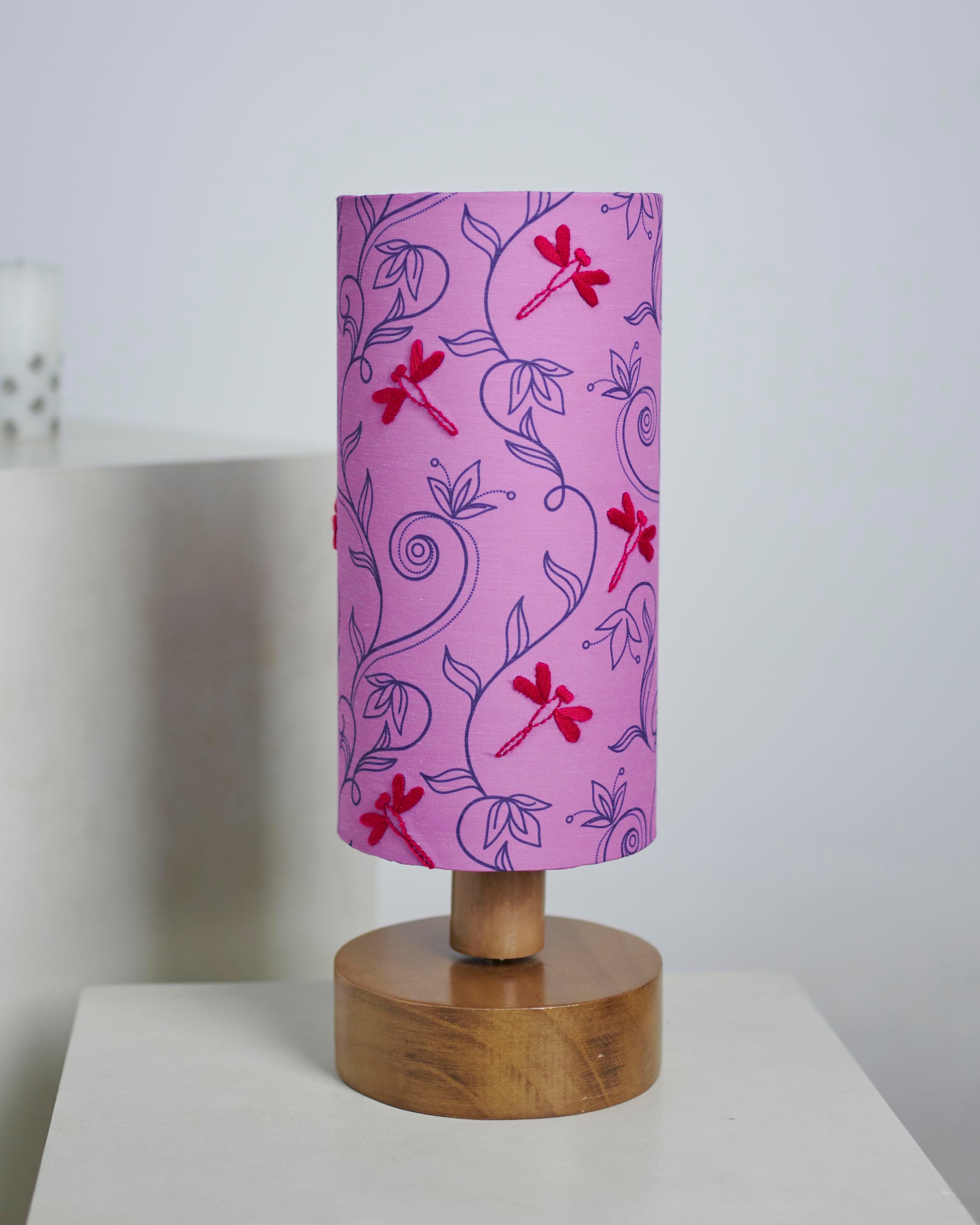 Wooden Floral Hand Stitched Lampshade