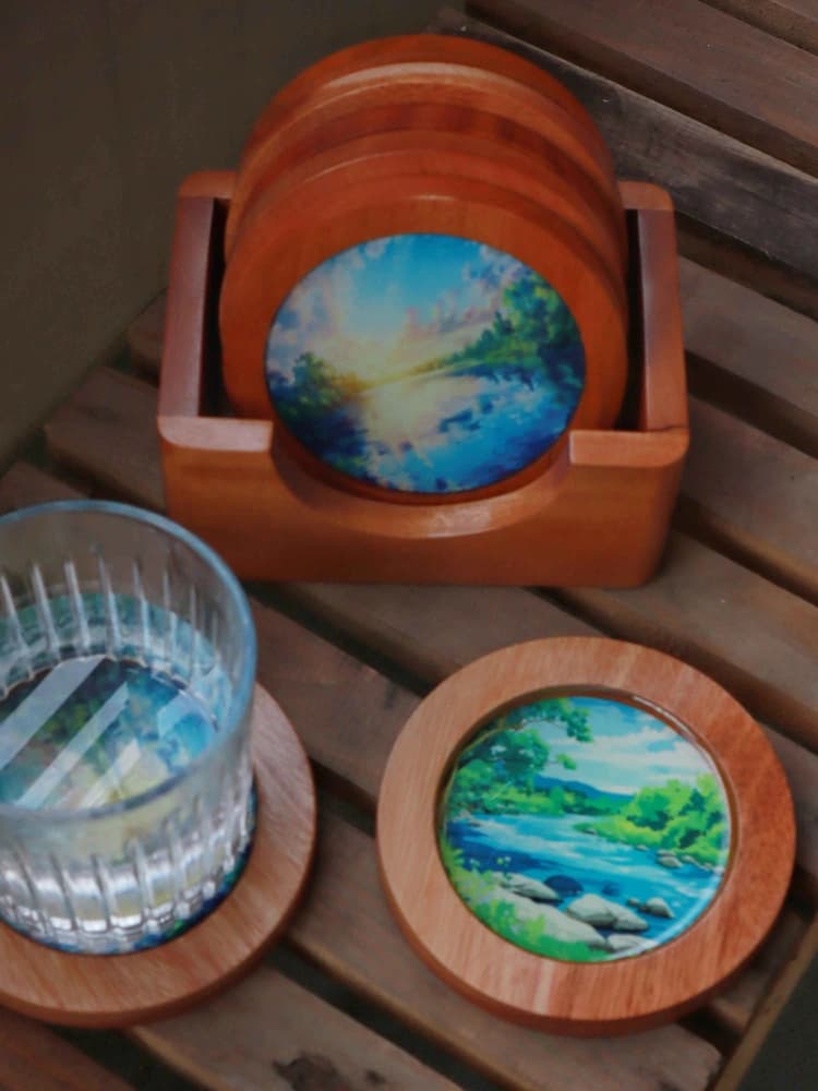 Round Resin Coaster Set