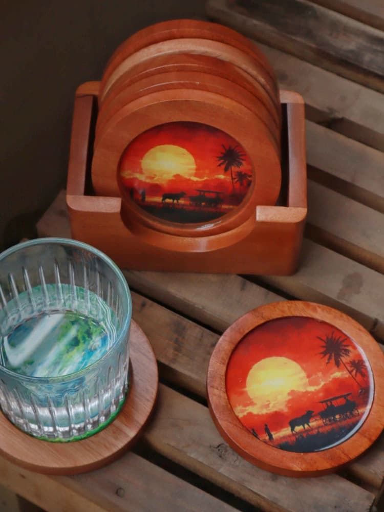Round Resin Coaster Set