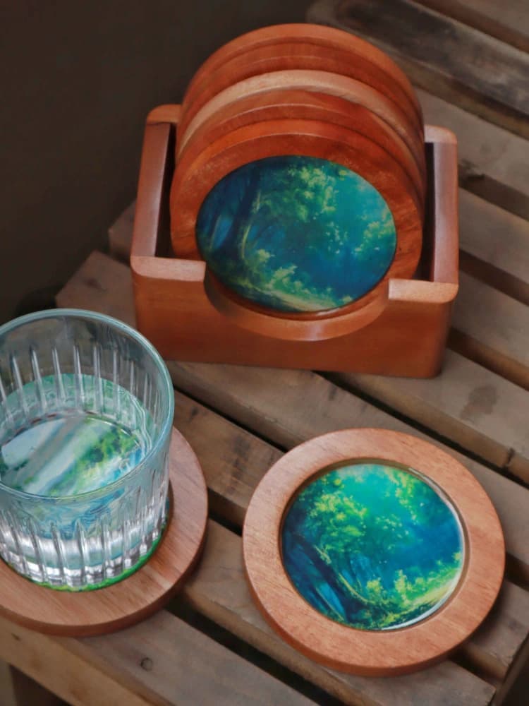 Round Resin Coaster Set