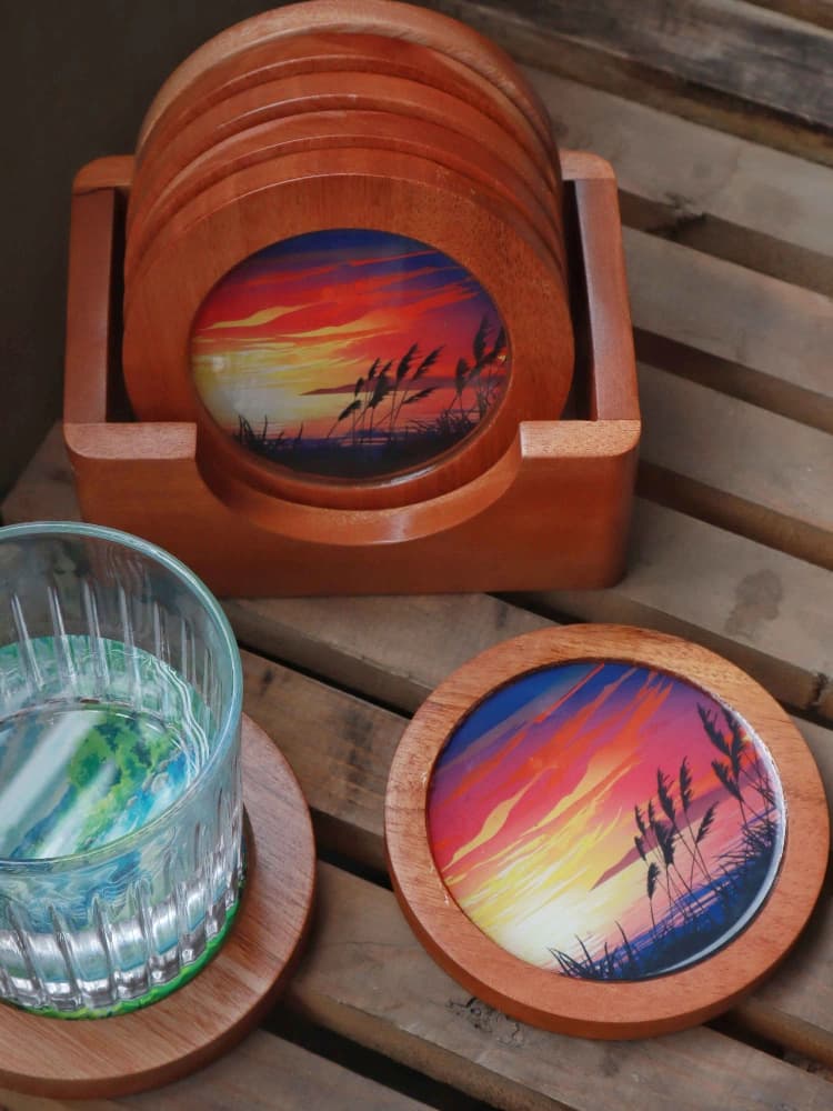 Round Resin Coaster Set