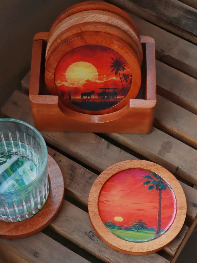 Round Resin Coaster Set