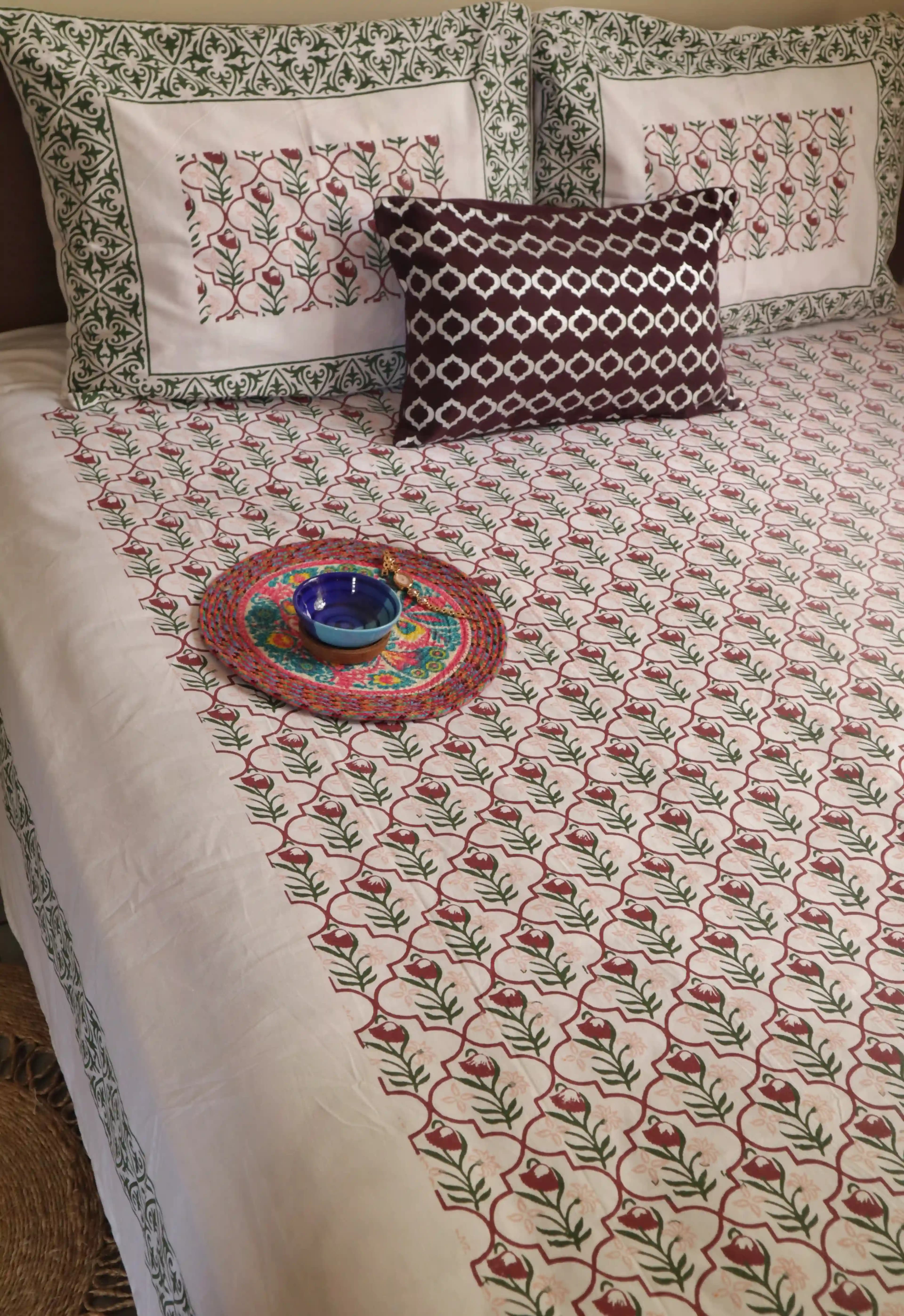 Block Printed Bedsheet